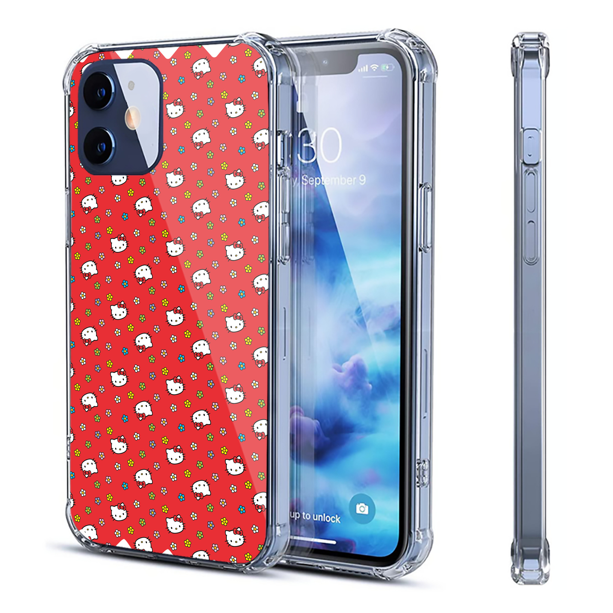 （画像用） Hello Kitty ハローキティ 【iPhone 12シリーズ対応】透明スマホケース（クリアソフトケース）